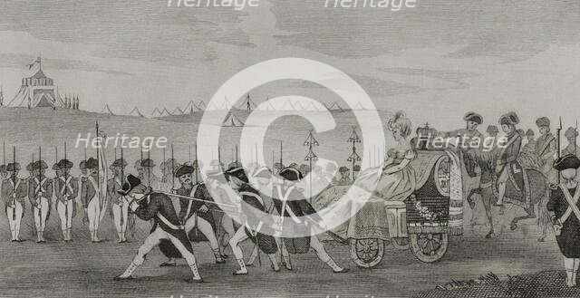 Review of Badajoz, Spain, 1801, (1851). Creator: LTL.