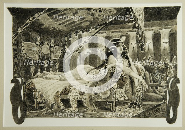 Cleopatra on bed, 1899. Artist: Vrubel, Mikhail Alexandrovich (1856-1910)