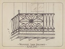 Iron Balcony Railings, 1935/1942. Creator: Arelia Arbo.