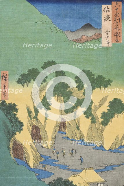 Sado Province, The Goldmines, 1853. Creator: Ando Hiroshige.