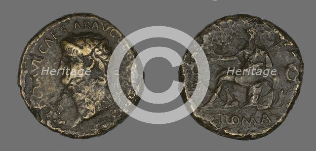 Sestertius (Coin) Portraying Emperor Nero, 65. Creator: Unknown.