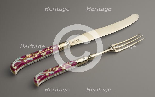 Set Of Six Dessert Forks And Knives, c1772. Creator: Richard Parr.