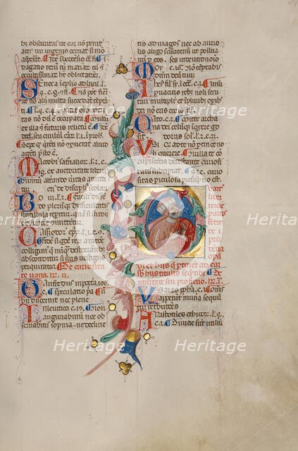 Initial Q: Bust Portrait of a Man, early 15th century. Creator: Cristoforo Cortese.