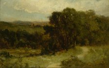 Untitled (landscape with road near stream and trees), n.d. Creator: Edward Mitchell Bannister.