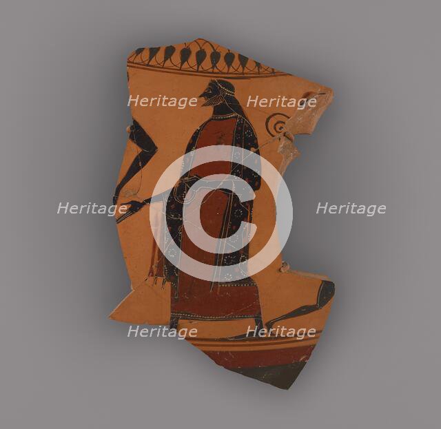 Attic Black-Figure Neck Amphora Fragment, about 530 BC. Creator: The Affecter.