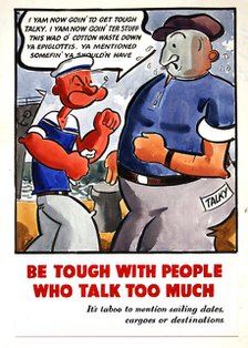 'Be tough with people who talk too much. It's taboo to..., WWII poster, between 1939 and 1946. Creators: Central Office of Information, Unknown.
