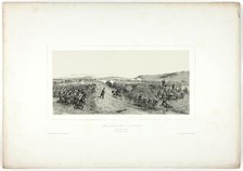 The French Army Arrives at Maglianella, from Souvenirs d’Italie: Expédition de Rome, 1850. Creator: Auguste Raffet.