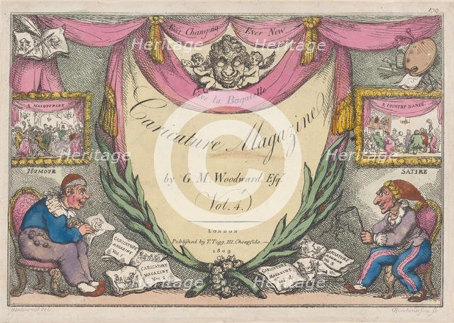Title Page, The Caricature Magazine by G. M. Woodward, Vol. 4, 1809., 1809. Creator: Thomas Rowlandson.