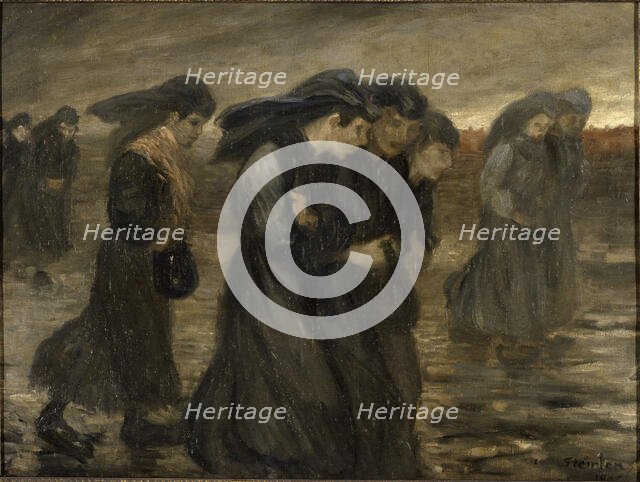 The return of the workers (La rentrée des ouvrières), 1903. Creator: Steinlen, Théophile Alexandre (1859-1923).