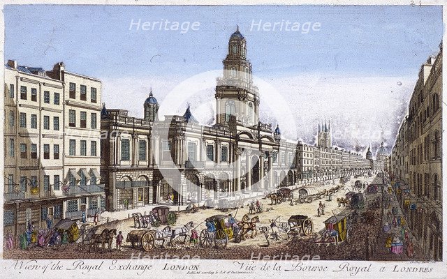 Royal Exchange (2nd) exterior, London, 1761. Artist: Mothey Lairee