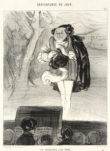 Les Promesses d'un ténor, 1842. Creator: Honore Daumier.