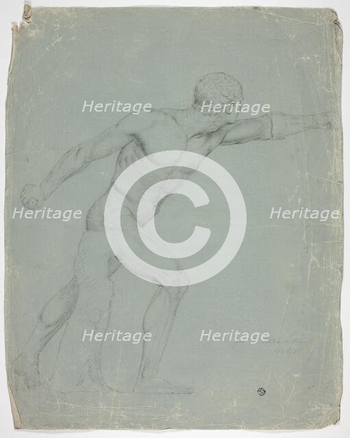 The Borghese Gladiator from the Statue in Rome, 1774. Creator: John Downman.