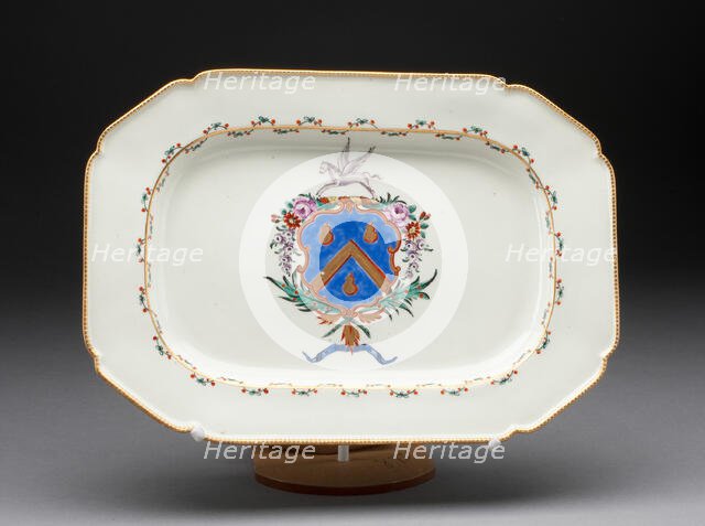 Platter, Worcester, c. 1780. Creator: Royal Worcester.