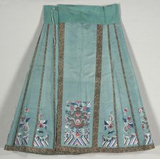 Woman's Bridal Dress, Pleated Skirt, 1800s. Creator: Unknown.