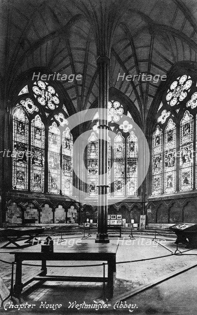 Chapter House, Westminster Abbey, 20th century. Artist: Valentine & Sons