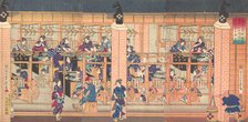 Imported Silk Reeling Machine at Tsukiji in Tokyo, 4th month, 1872. Creator: Utagawa Yoshitora.
