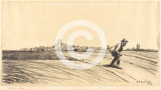 Tramp with Bundle (Le chemineau a la besace), 1914. Creator: Theophile Alexandre Steinlen.