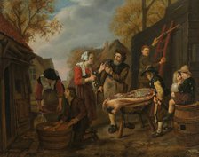 Butchering a Pig, 1648. Creator: Jan Victors.