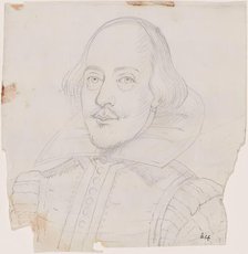 Drawing from a Portrait of Shakespeare. Creator: William Williams.