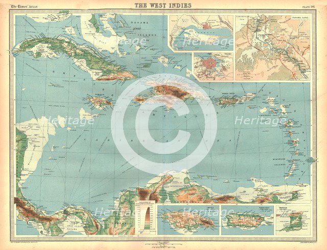 Geographical map of the West Indies. Artist: Unknown.