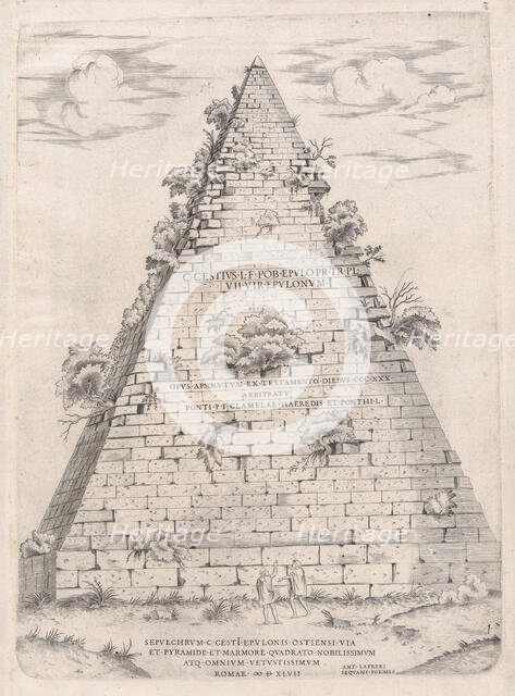 Speculum Romanae Magnificentiae: Pyramid of Caius Cestius, 1547., 1547. Creator: Anon.