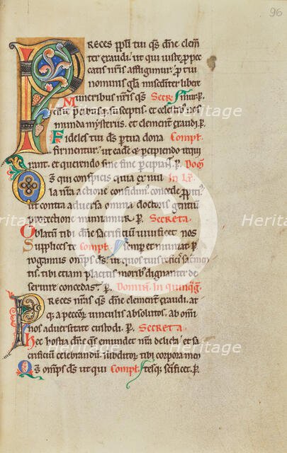 Decorated Initial P; Stammheim Missal, probably 1170s. Creator: Unknown.