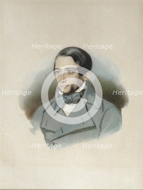 Portrait of Andrey Alexandrovich Krayevsky (1810-1889), Early 1840s. Artist: Anonymous  