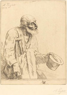 Beggar (Le mendiant), 1881. Creator: Alphonse Legros.