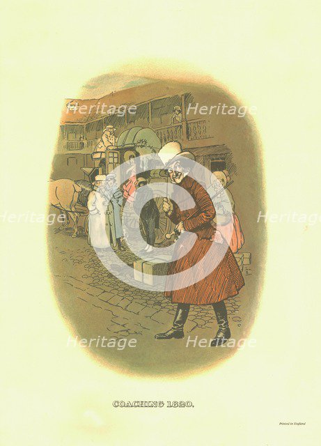 'Coaching, 1820', c1910. Creator: Tom Browne.