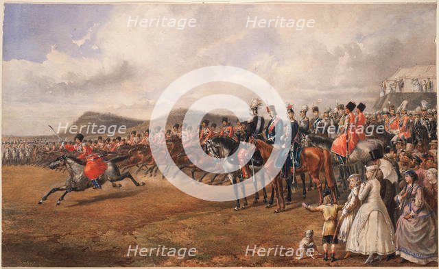 Tsar Alexander II reviewing troops, 1867. Artist: Anonymous  