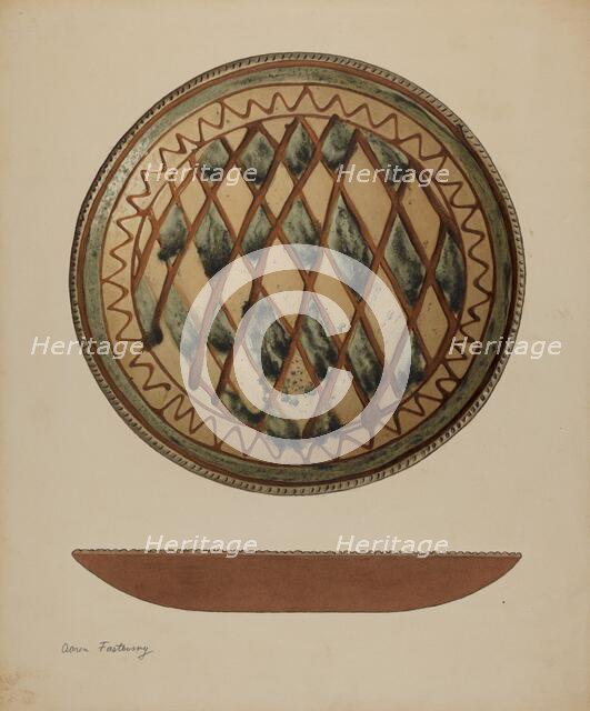 Pa. German Plate, 1937. Creator: Aaron Fastovsky.