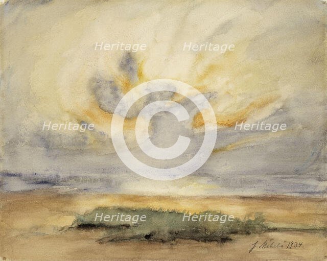 Sun on the shore, 1934. Creator: Juho Makela.