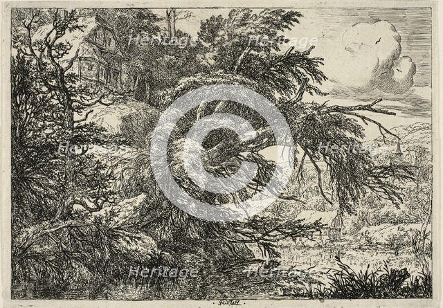 Cottage at the Top of a Hill, c. 1660. Creator: Jacob van Ruisdael.