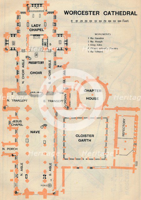 'Worcester Cathedral', c20th Century. Artist: John Bartholomew.