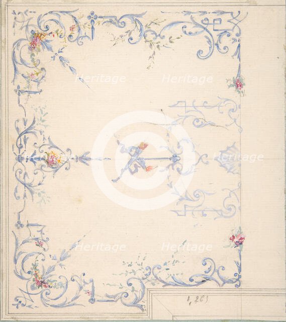 Design for a ceiling, second half 19th century. Creators: Jules-Edmond-Charles Lachaise, Eugène-Pierre Gourdet.