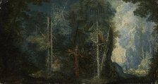 Forest Landscape with Hermitage, 1614. Creator: Pieter Stevens.