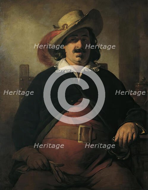 The landscape painter Ignaz Raffalt as Falstaff, 1853. Creator: Friedrich von Amerling.