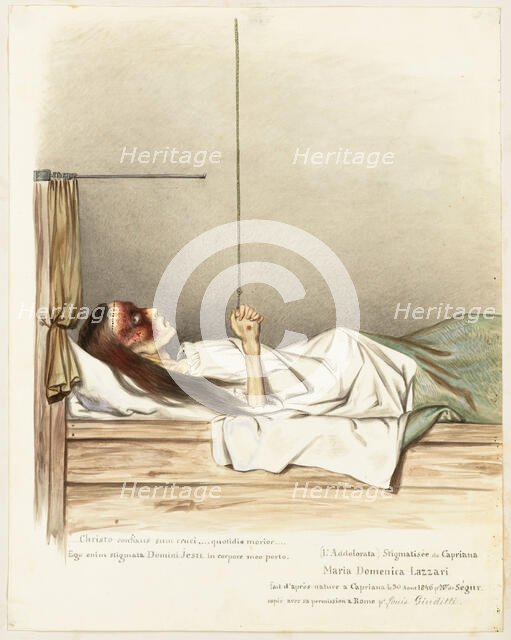 Maria Domenica Lazzari (Lazzeri), a girl with stigmata on her hands, c1840. Creator: Louis Gaston Adrien de Segur.