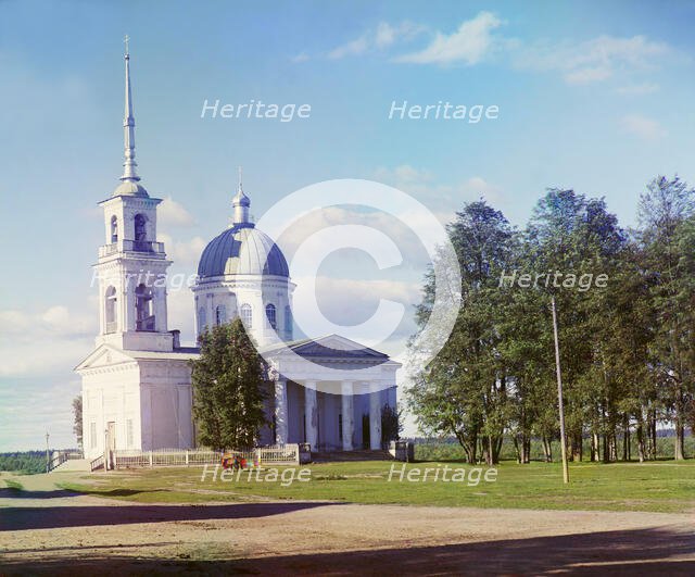 Cathedral of Saints Peter and Paul, in the town of Lodeynoye Pole, 1915. Creator: Sergey Mikhaylovich Prokudin-Gorsky.