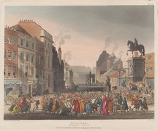 Pillory, Charing Cross, April 1, 1809., April 1, 1809. Creator: J. Bluck.