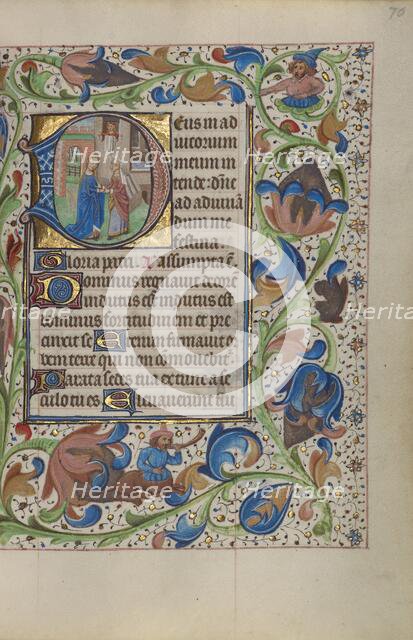 Initial D: The Visitation; Book of Hours, about 1450-1455. Creator: Master of the Lee Hours.