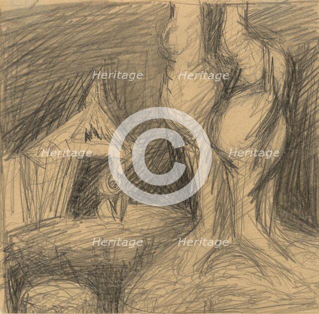 Old woman sitting in front of a hut, 1940-1944. Creator: Ján Novák.