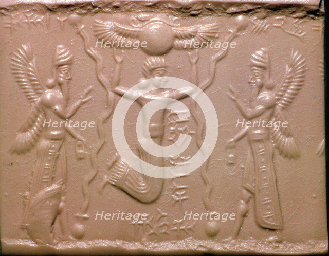 Neo-Assyrian cylinder-seal impression. Artist: Unknown