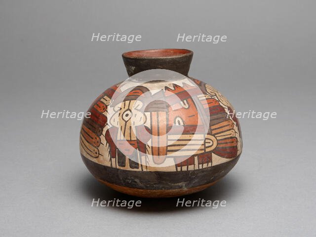 Jar Depicting Abstract Bird with Trophy Head, 180 B.C./A.D. 500. Creator: Unknown.