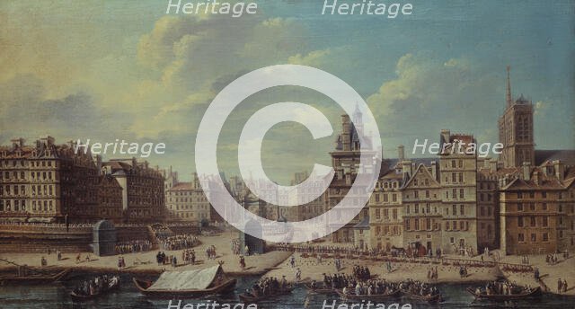 Fête donnée place de Grève à l'occasion de la naissance de la princesse Marie-Thérèse..., 1754. Creator: Nicolas Raguenet.