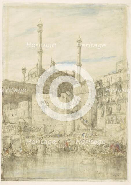 On the Ganges at Benares, c.1877-c.1932. Creator: Marius Bauer.