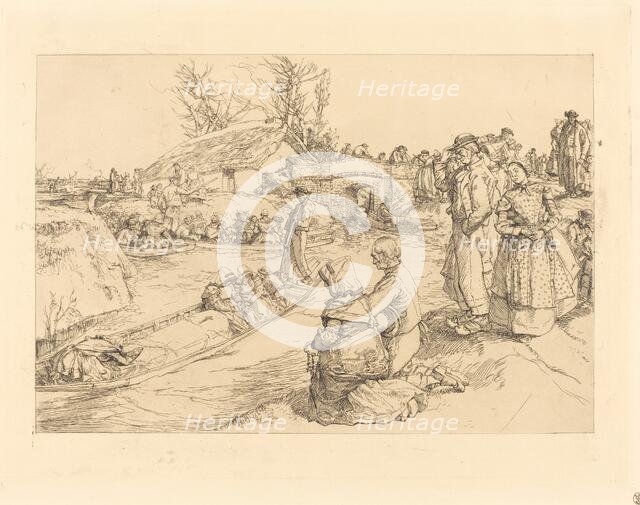 Burial in the Vendeen Marsh (Un enterrement dans le marais Vendeen), 1901. Creator: Auguste Lepere.