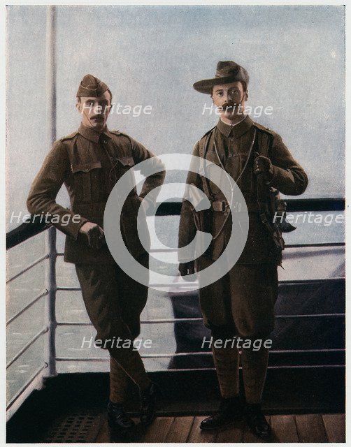 Volunteers on board ship for the Boer War, 1900. Artist: Anon