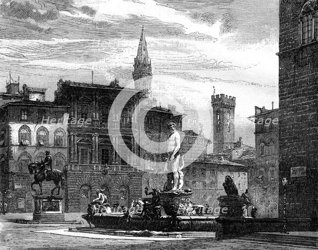 The Fountain of Neptune, Piazza della Signoria, Florence, Italy, 19th century. Artist: Unknown