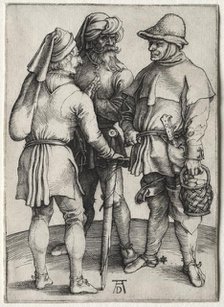 Three Peasants in Conversation, c. 1497. Creator: Albrecht Dürer (German, 1471-1528).